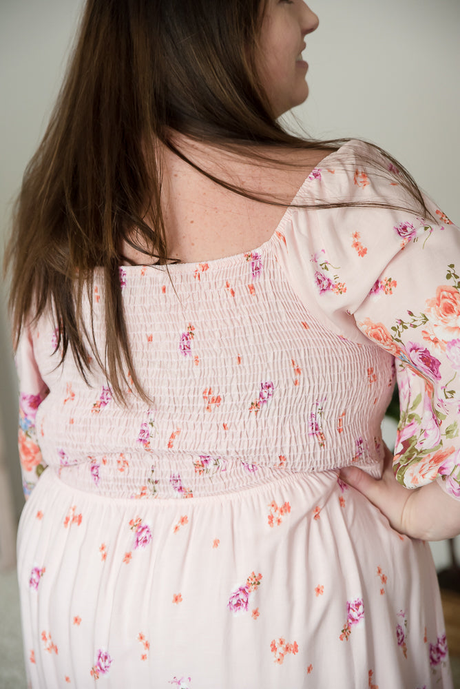 Elegant and Sweet Floral Dress-White Birch-Timber Brooke Boutique, Online Women's Fashion Boutique in Amarillo, Texas