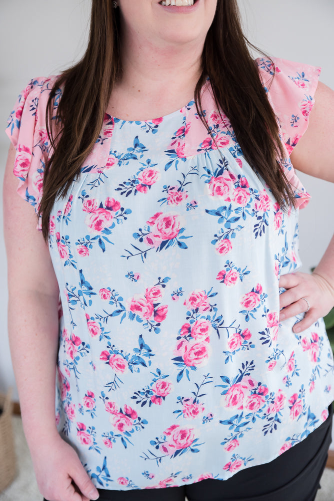 Sweet Florals Top-Andre by Unit-Timber Brooke Boutique, Online Women's Fashion Boutique in Amarillo, Texas