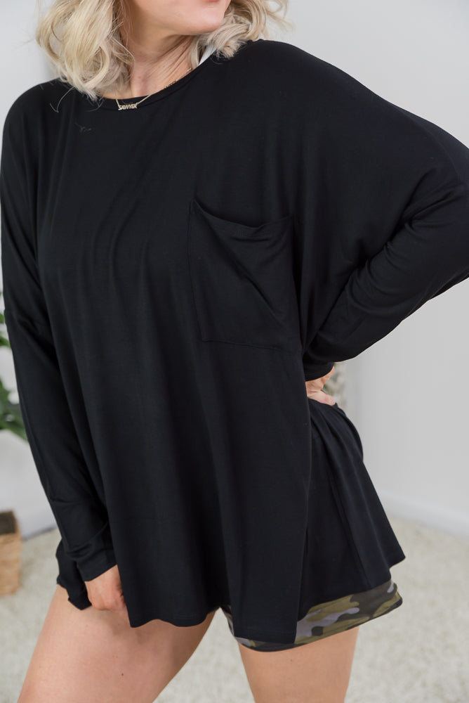 Good Intentions Top in Black-Zenana-Timber Brooke Boutique, Online Women's Fashion Boutique in Amarillo, Texas