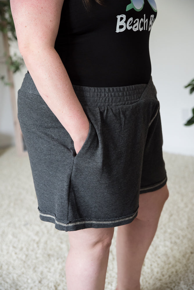 Crossover Charcoal Shorts-White Birch-Timber Brooke Boutique, Online Women's Fashion Boutique in Amarillo, Texas