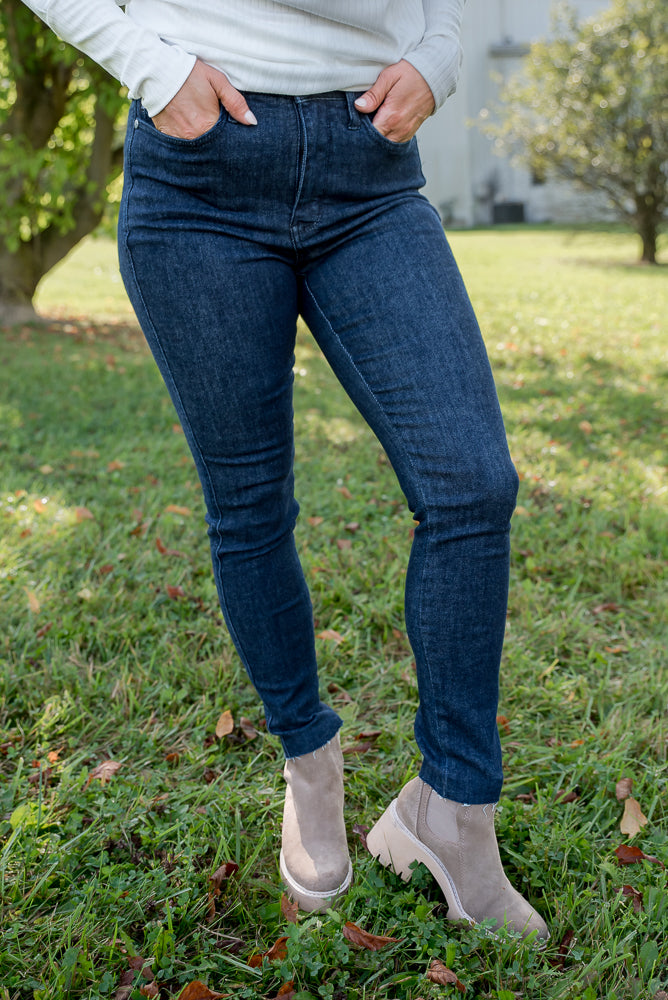 A Rainy Night Judy Blue Tummy Control Jeans-judy blue-Timber Brooke Boutique, Online Women's Fashion Boutique in Amarillo, Texas