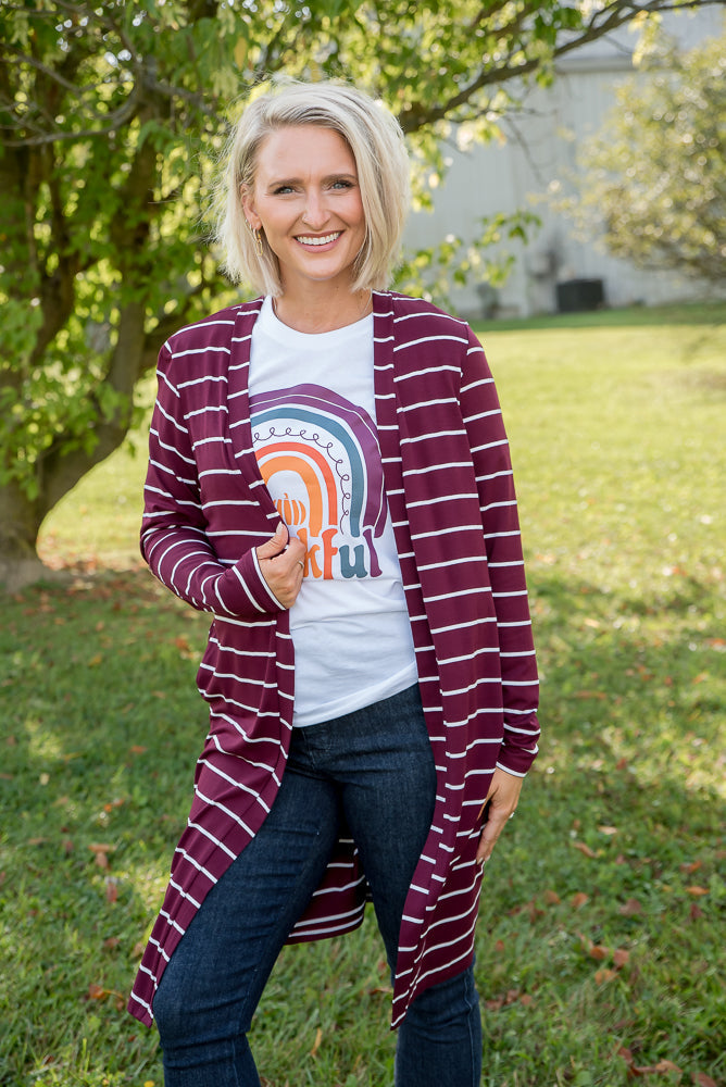 Change Your Stripes Cardigan in Wine-YFW-Timber Brooke Boutique, Online Women's Fashion Boutique in Amarillo, Texas