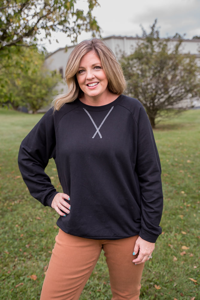 Might Have Been Pullover in Black-Zenana-Timber Brooke Boutique, Online Women's Fashion Boutique in Amarillo, Texas