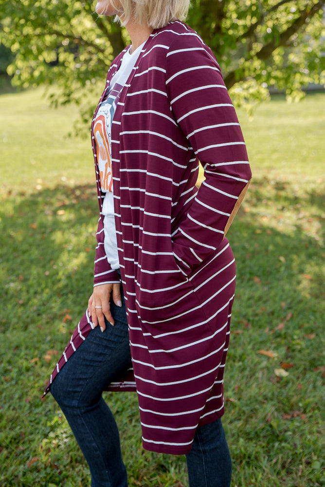 Change Your Stripes Cardigan in Wine-YFW-Timber Brooke Boutique, Online Women's Fashion Boutique in Amarillo, Texas