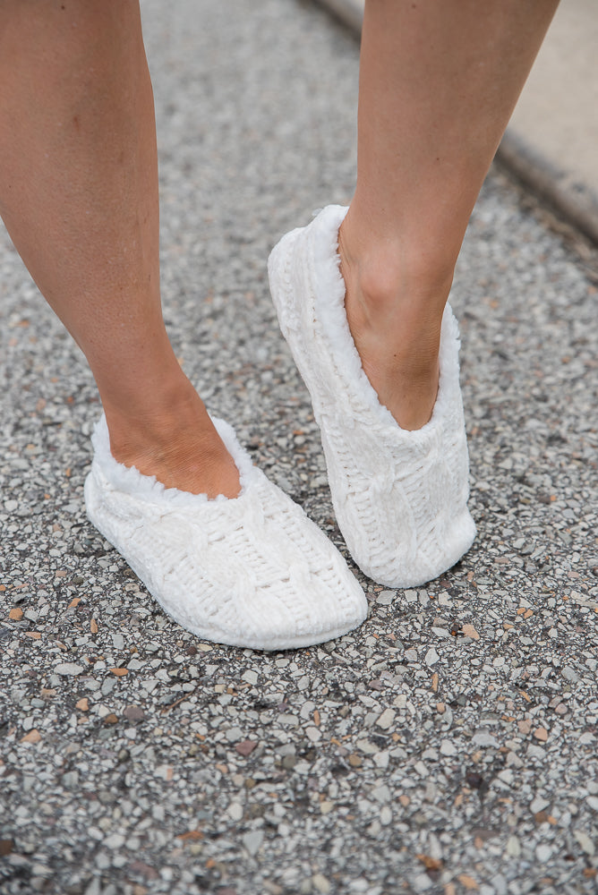 Chenille Slippers in Ivory-Urbanista-Timber Brooke Boutique, Online Women's Fashion Boutique in Amarillo, Texas