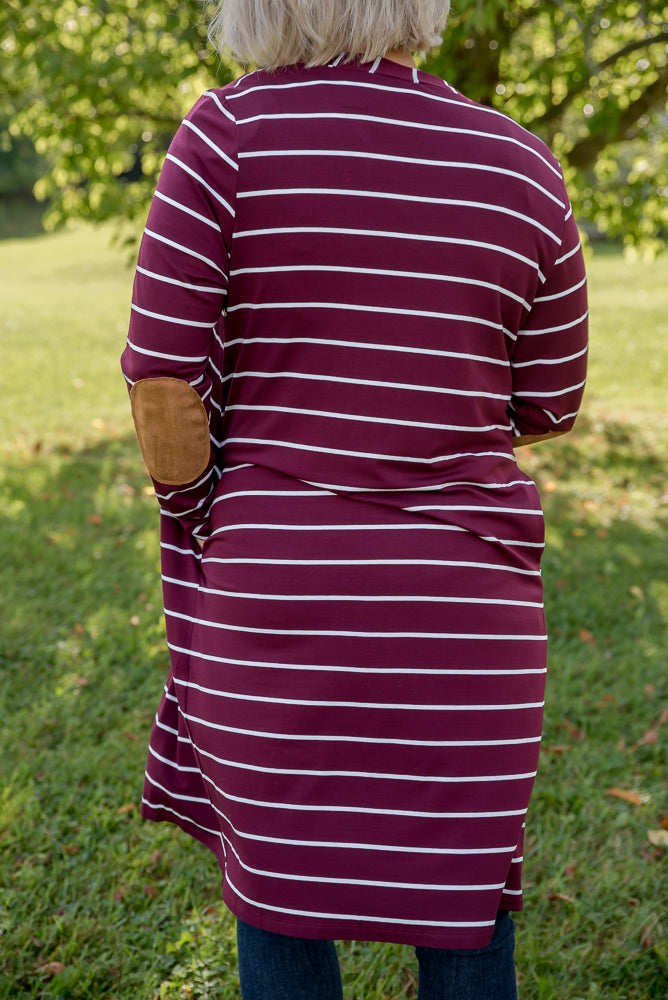 Change Your Stripes Cardigan in Wine-YFW-Timber Brooke Boutique, Online Women's Fashion Boutique in Amarillo, Texas