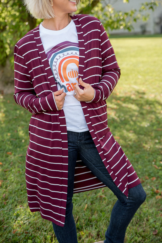 Change Your Stripes Cardigan in Wine-YFW-Timber Brooke Boutique, Online Women's Fashion Boutique in Amarillo, Texas