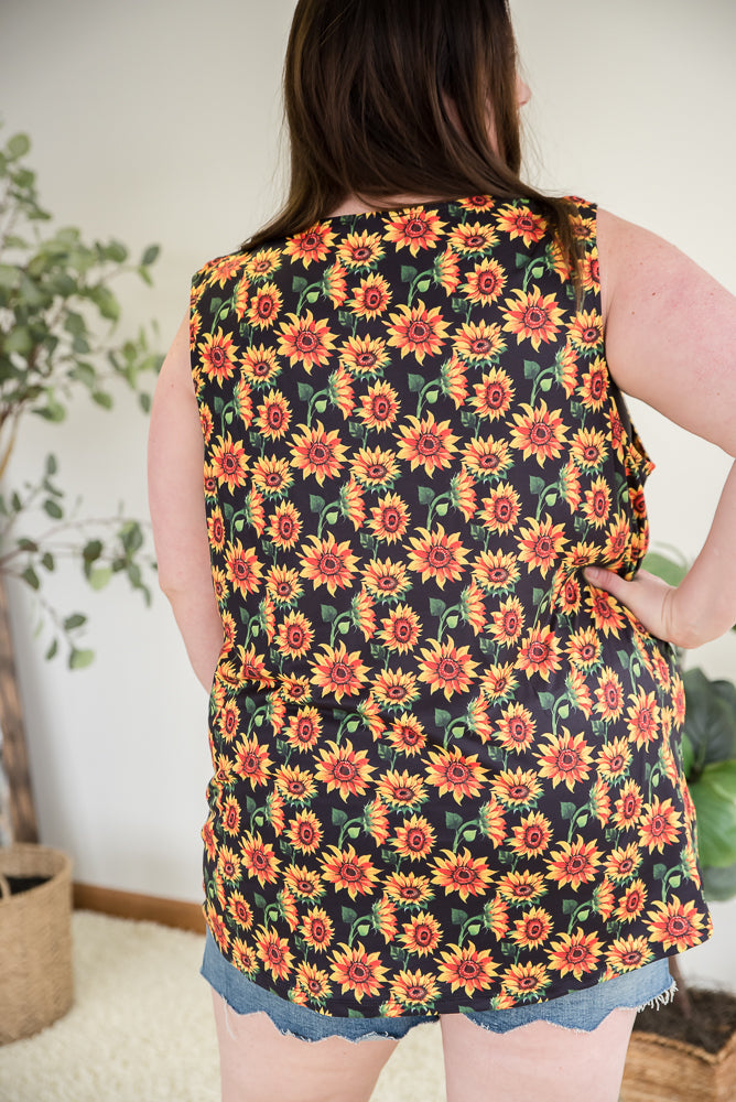 Seeking Sunflowers Lace Tank-YFW-Timber Brooke Boutique, Online Women's Fashion Boutique in Amarillo, Texas