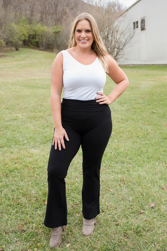 Good to Me Flare Leggings in Black-Zenana-Timber Brooke Boutique, Online Women's Fashion Boutique in Amarillo, Texas