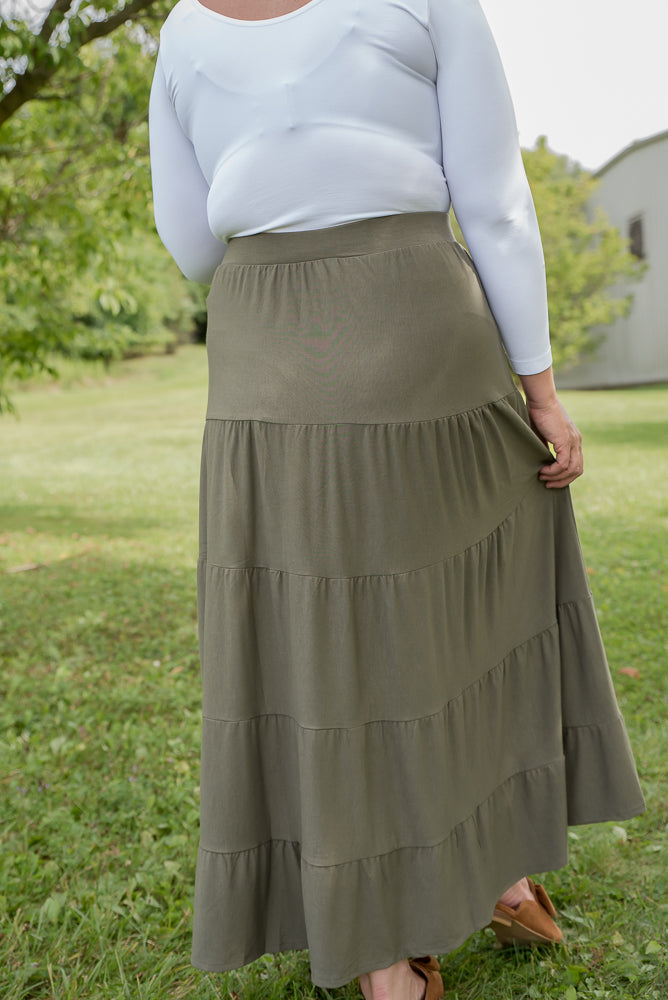 All Around Skirt in Olive-Zenana-Timber Brooke Boutique, Online Women's Fashion Boutique in Amarillo, Texas