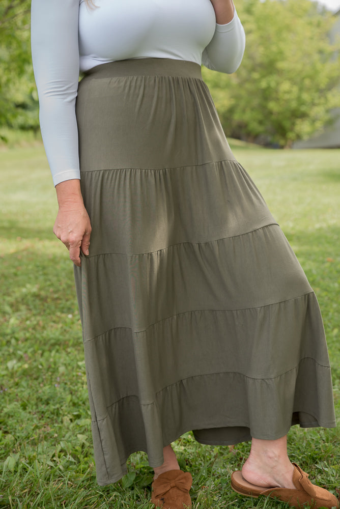 All Around Skirt in Olive-Zenana-Timber Brooke Boutique, Online Women's Fashion Boutique in Amarillo, Texas