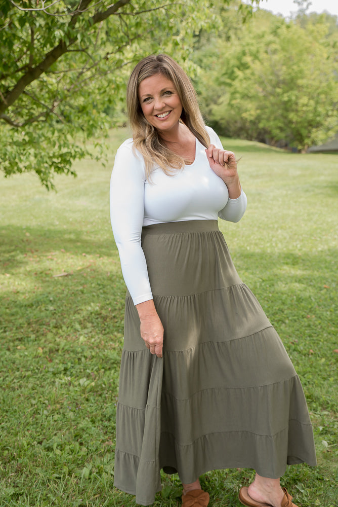 All Around Skirt in Olive-Zenana-Timber Brooke Boutique, Online Women's Fashion Boutique in Amarillo, Texas