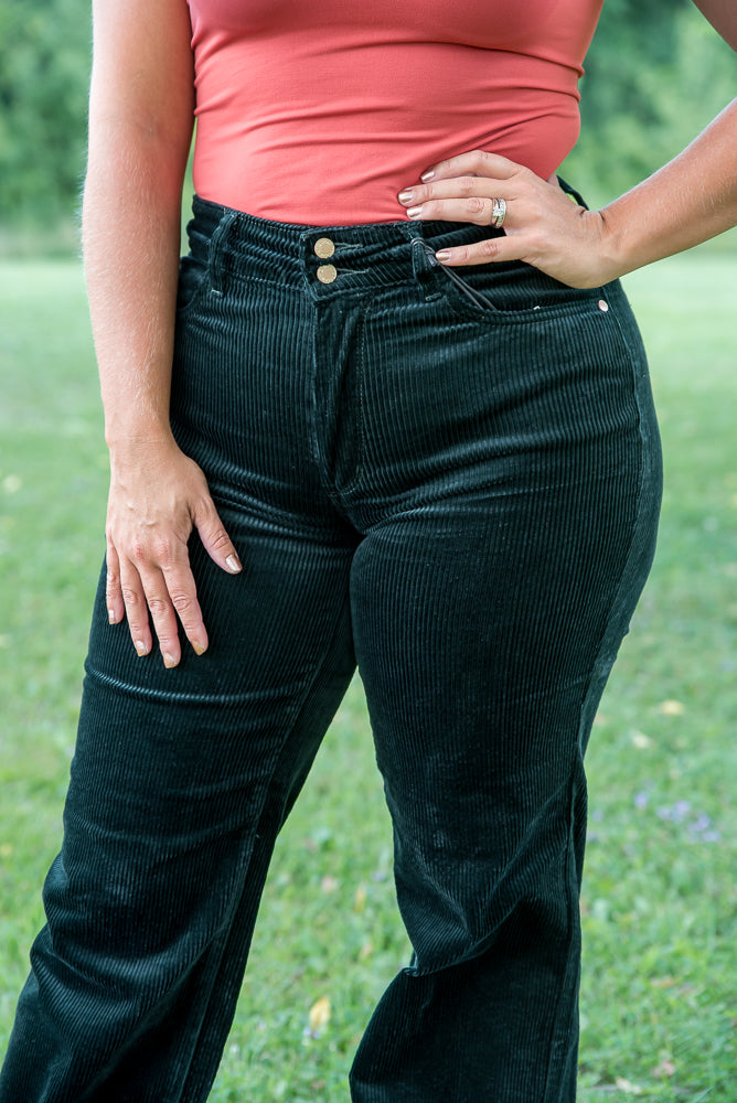 Emerald Isle Corduroy Judy Blue Trousers-judy blue-Timber Brooke Boutique, Online Women's Fashion Boutique in Amarillo, Texas