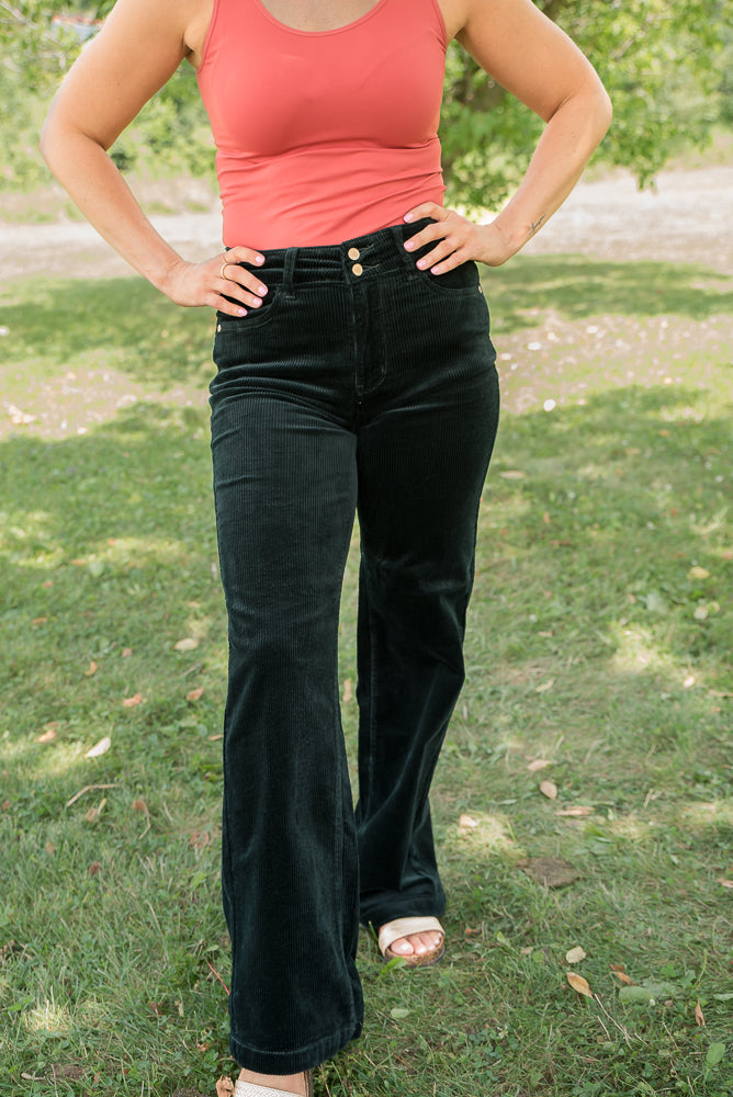 Emerald Isle Corduroy Judy Blue Trousers-judy blue-Timber Brooke Boutique, Online Women's Fashion Boutique in Amarillo, Texas