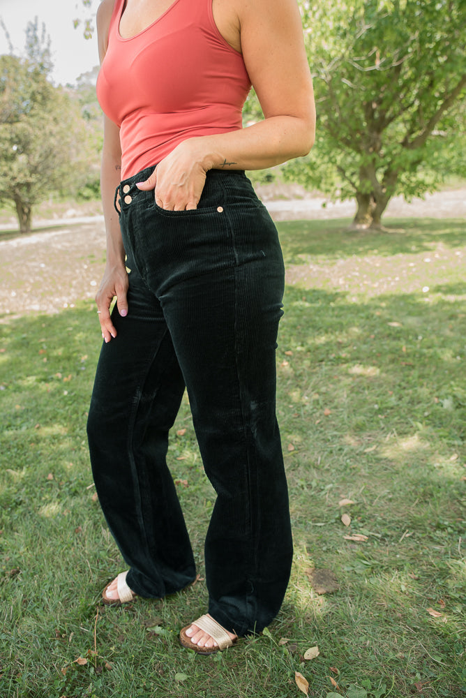 Emerald Isle Corduroy Judy Blue Trousers-judy blue-Timber Brooke Boutique, Online Women's Fashion Boutique in Amarillo, Texas