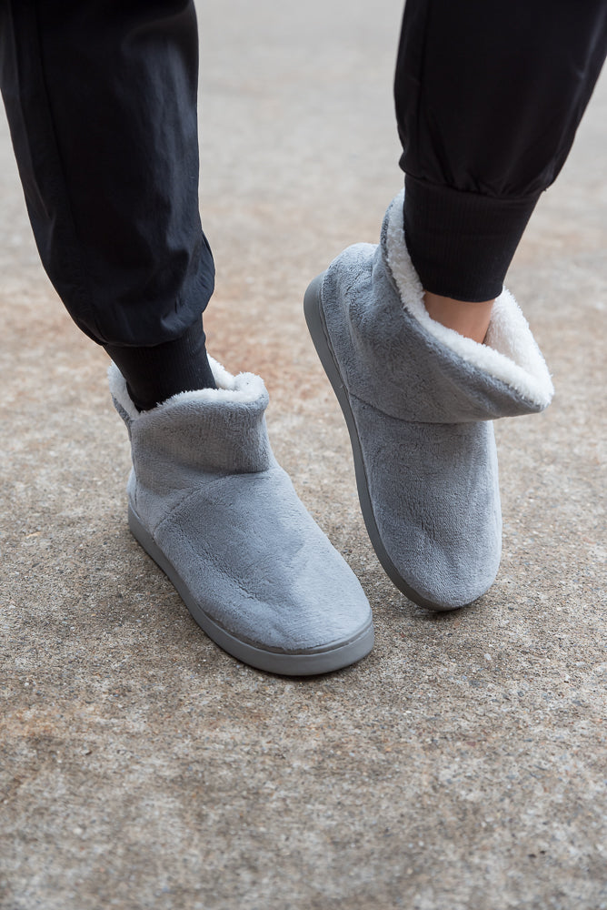 Around the House Slipper Boots in Gray-Julia Rose-Timber Brooke Boutique, Online Women's Fashion Boutique in Amarillo, Texas