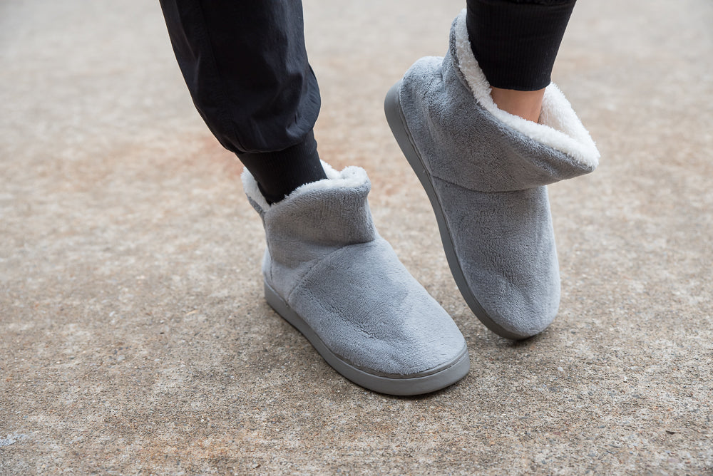 Around the House Slipper Boots in Gray-Julia Rose-Timber Brooke Boutique, Online Women's Fashion Boutique in Amarillo, Texas