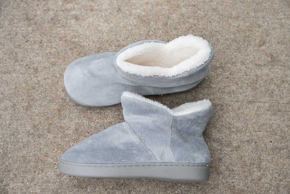 Around the House Slipper Boots in Gray-Julia Rose-Timber Brooke Boutique, Online Women's Fashion Boutique in Amarillo, Texas