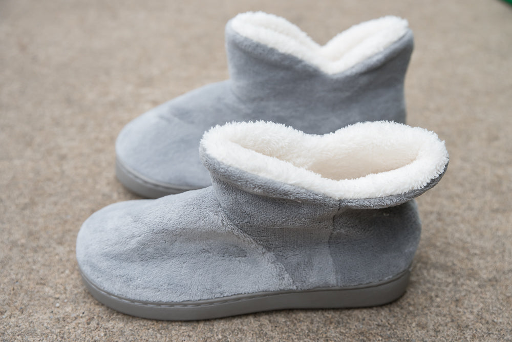 Around the House Slipper Boots in Gray-Julia Rose-Timber Brooke Boutique, Online Women's Fashion Boutique in Amarillo, Texas