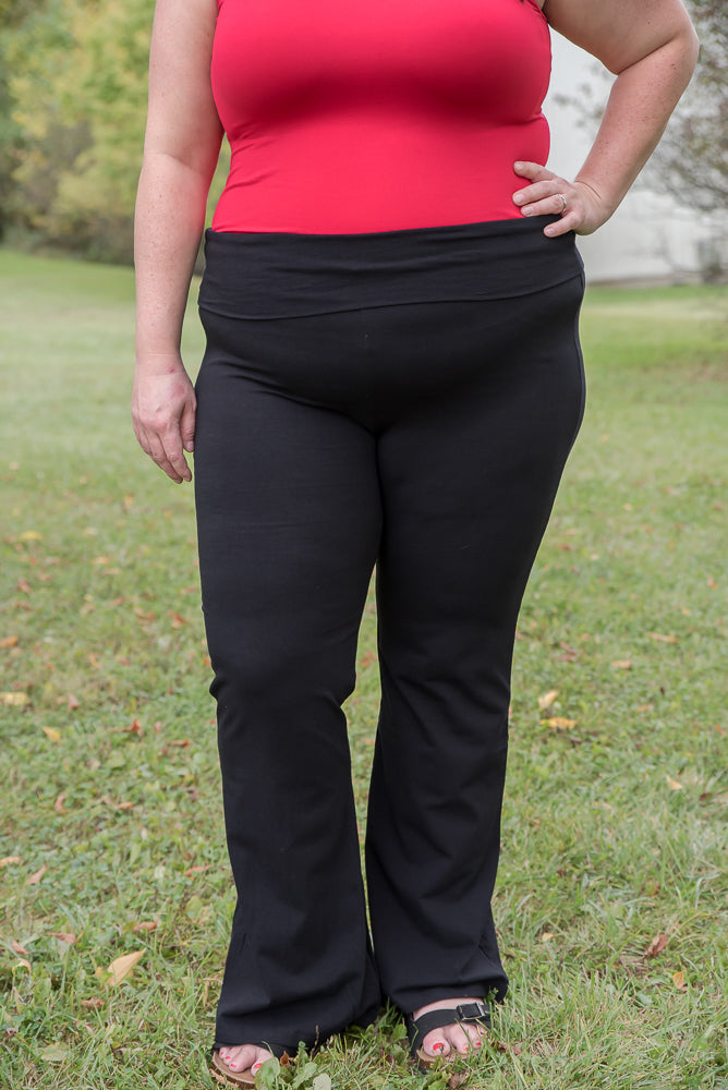 Small Changes Flare Yoga Pants in Black-Zenana-Timber Brooke Boutique, Online Women's Fashion Boutique in Amarillo, Texas