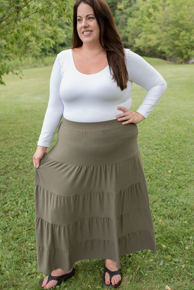 All Around Skirt in Olive-Zenana-Timber Brooke Boutique, Online Women's Fashion Boutique in Amarillo, Texas