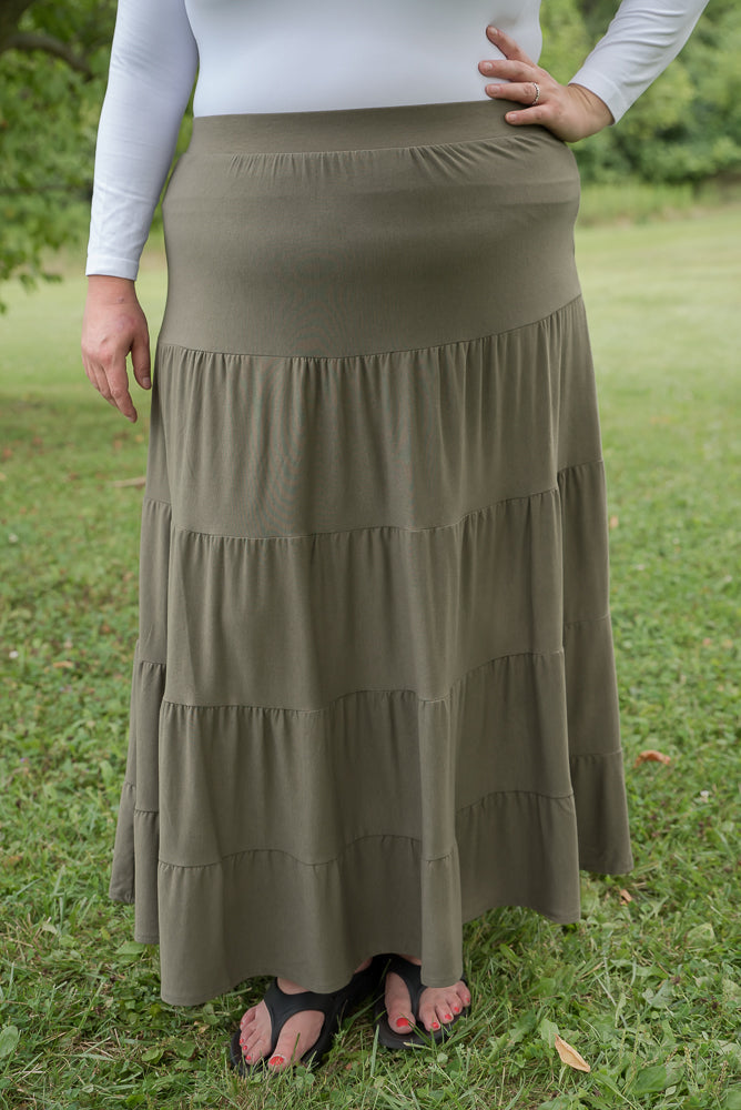 All Around Skirt in Olive-Zenana-Timber Brooke Boutique, Online Women's Fashion Boutique in Amarillo, Texas