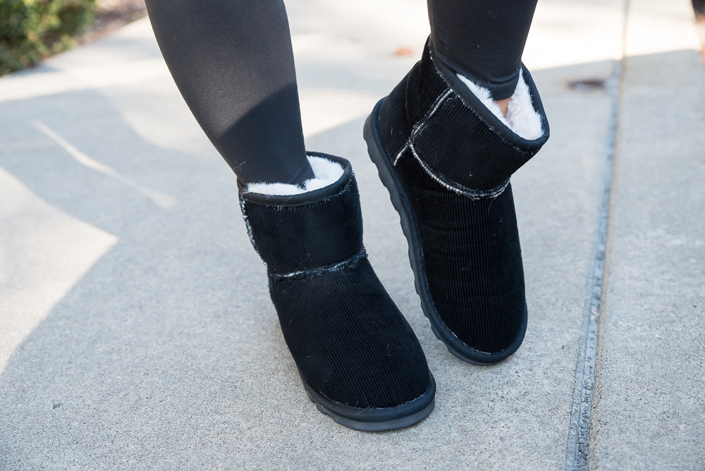 Comfort Boots in Black Corduroy-Corkys-Timber Brooke Boutique, Online Women's Fashion Boutique in Amarillo, Texas