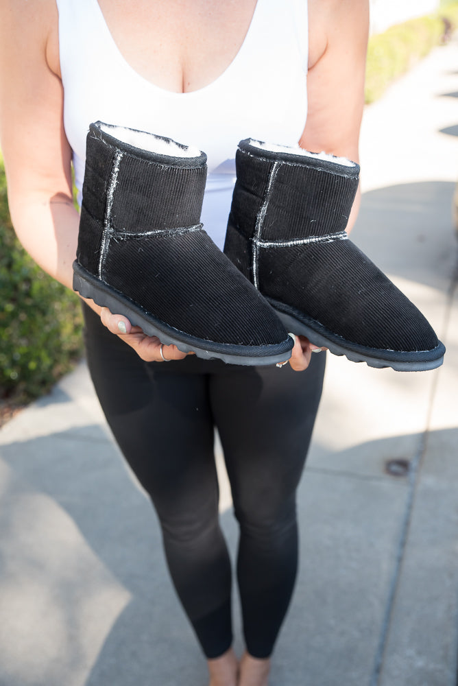 Comfort Boots in Black Corduroy-Corkys-Timber Brooke Boutique, Online Women's Fashion Boutique in Amarillo, Texas