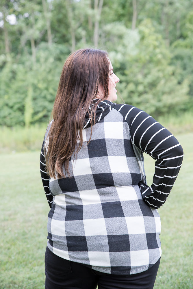 Fabulous in White Plaid Hoodie-YFW-Timber Brooke Boutique, Online Women's Fashion Boutique in Amarillo, Texas