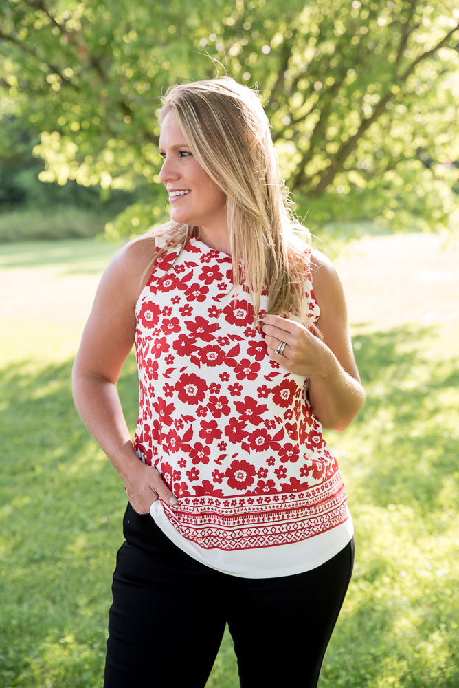 The Lady in Red Top-White Birch-Timber Brooke Boutique, Online Women's Fashion Boutique in Amarillo, Texas