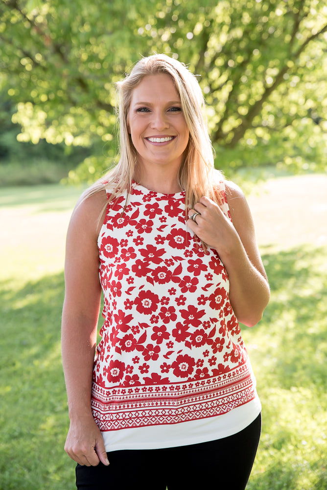 The Lady in Red Top-White Birch-Timber Brooke Boutique, Online Women's Fashion Boutique in Amarillo, Texas