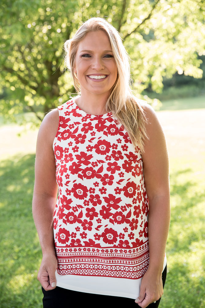 The Lady in Red Top-White Birch-Timber Brooke Boutique, Online Women's Fashion Boutique in Amarillo, Texas