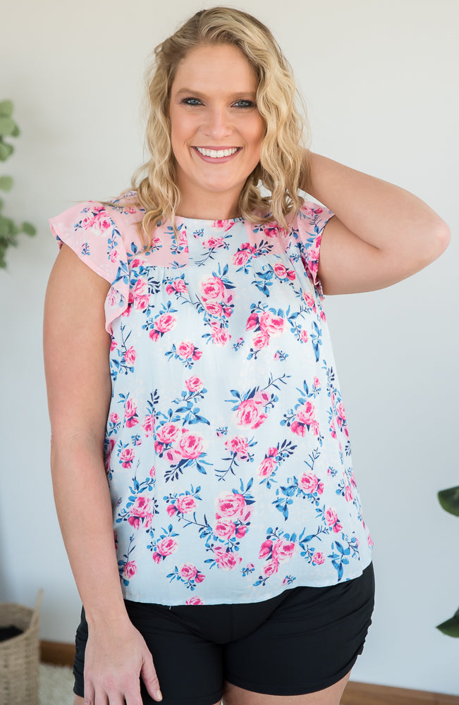 Sweet Florals Top-Andre by Unit-Timber Brooke Boutique, Online Women's Fashion Boutique in Amarillo, Texas