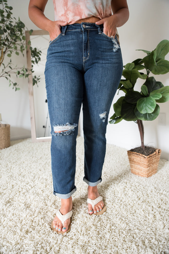 Rest Assured Judy Blue Boyfriend Jeans-judy blue-Timber Brooke Boutique, Online Women's Fashion Boutique in Amarillo, Texas