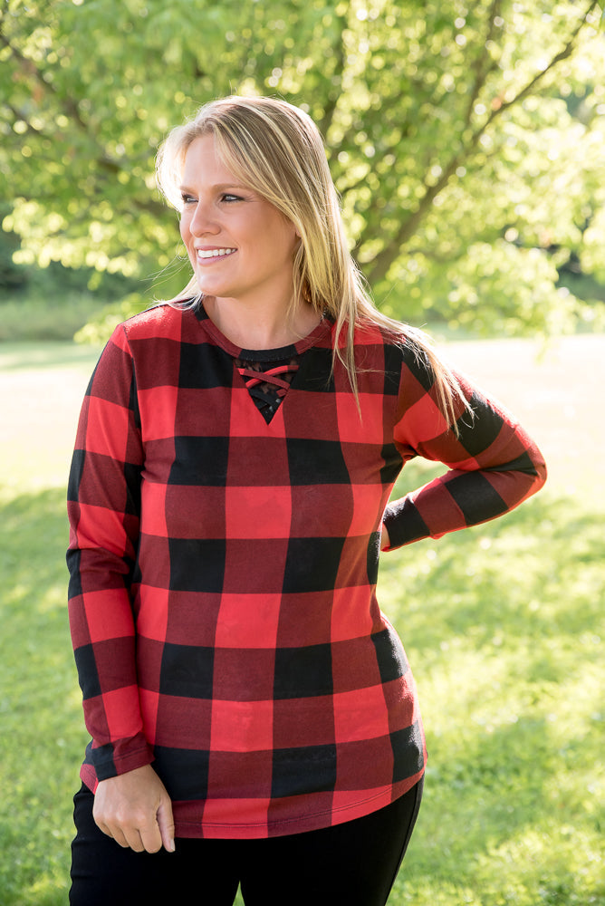 Checkmate Top in Red-Your Fashion Wholesale-Timber Brooke Boutique, Online Women's Fashion Boutique in Amarillo, Texas