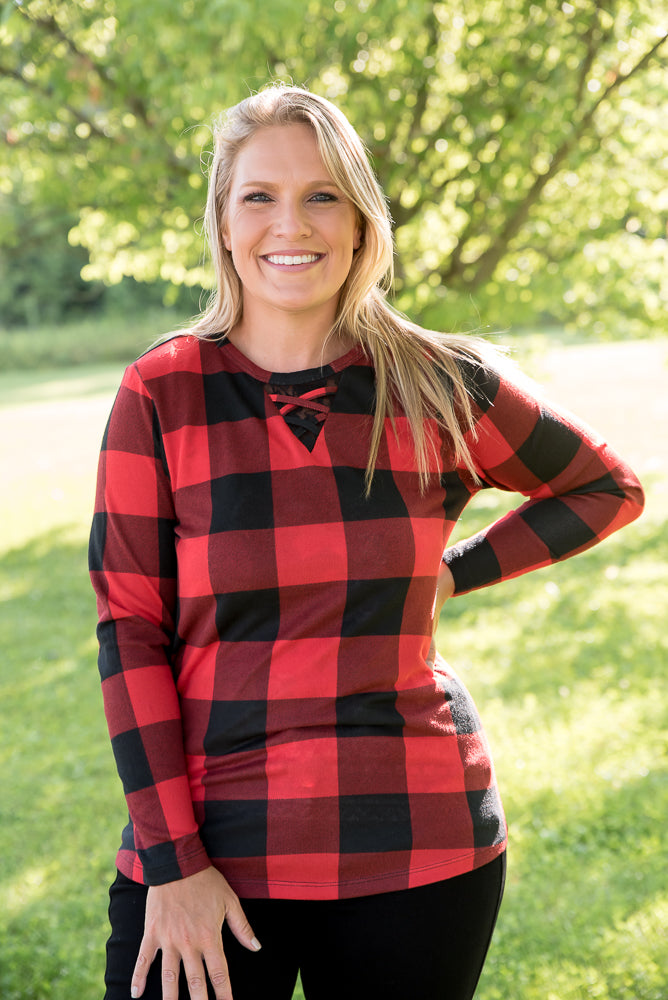 Checkmate Top in Red-Your Fashion Wholesale-Timber Brooke Boutique, Online Women's Fashion Boutique in Amarillo, Texas