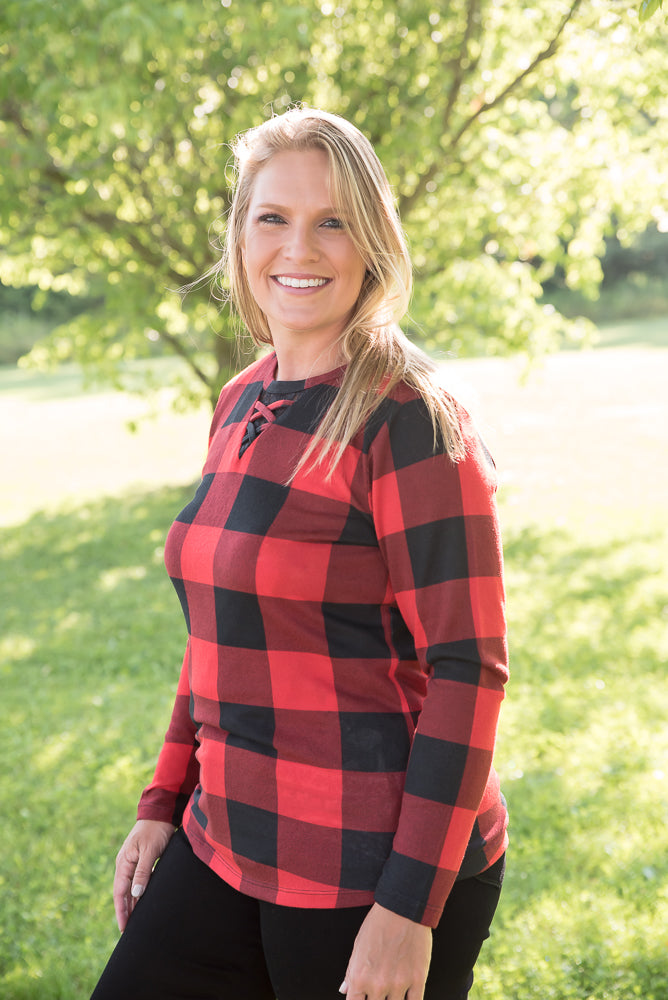 Checkmate Top in Red-Your Fashion Wholesale-Timber Brooke Boutique, Online Women's Fashion Boutique in Amarillo, Texas