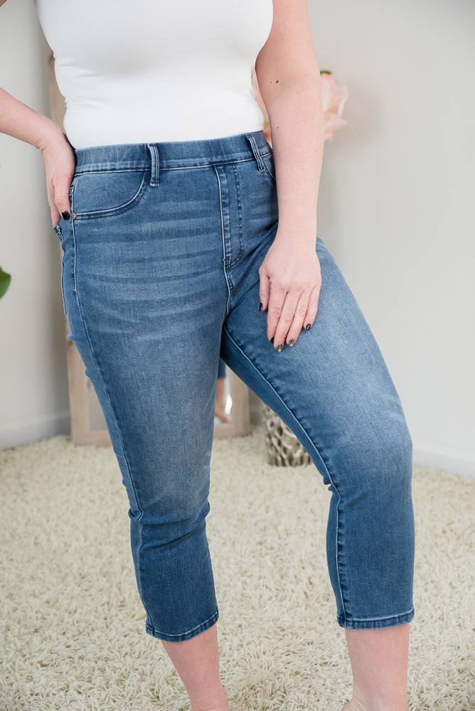 Today's Musings Cool Denim Judy Blue Capris-judy blue-Timber Brooke Boutique, Online Women's Fashion Boutique in Amarillo, Texas