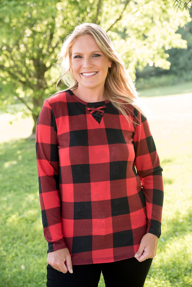 Checkmate Top in Red-Your Fashion Wholesale-Timber Brooke Boutique, Online Women's Fashion Boutique in Amarillo, Texas