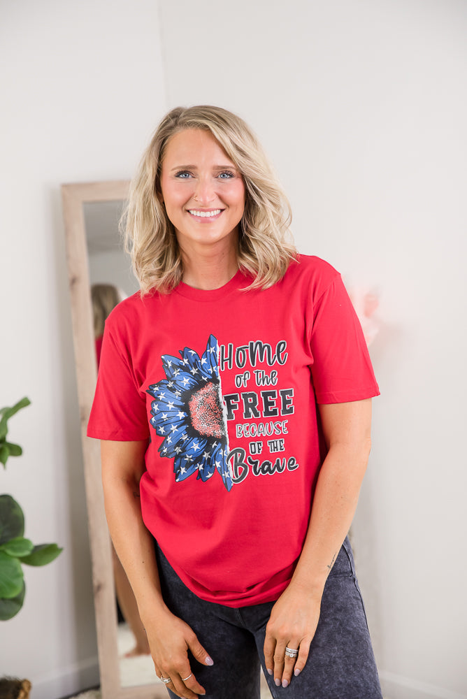 Home of the Free Tee-BT Graphic Tee-Timber Brooke Boutique, Online Women's Fashion Boutique in Amarillo, Texas