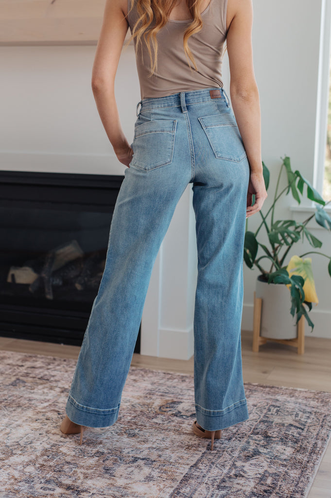 Mindy Mid Rise Wide Leg Jeans-Denim-Timber Brooke Boutique, Online Women's Fashion Boutique in Amarillo, Texas