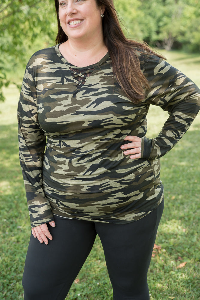 Classy in Camo Lace Top-YFW-Timber Brooke Boutique, Online Women's Fashion Boutique in Amarillo, Texas