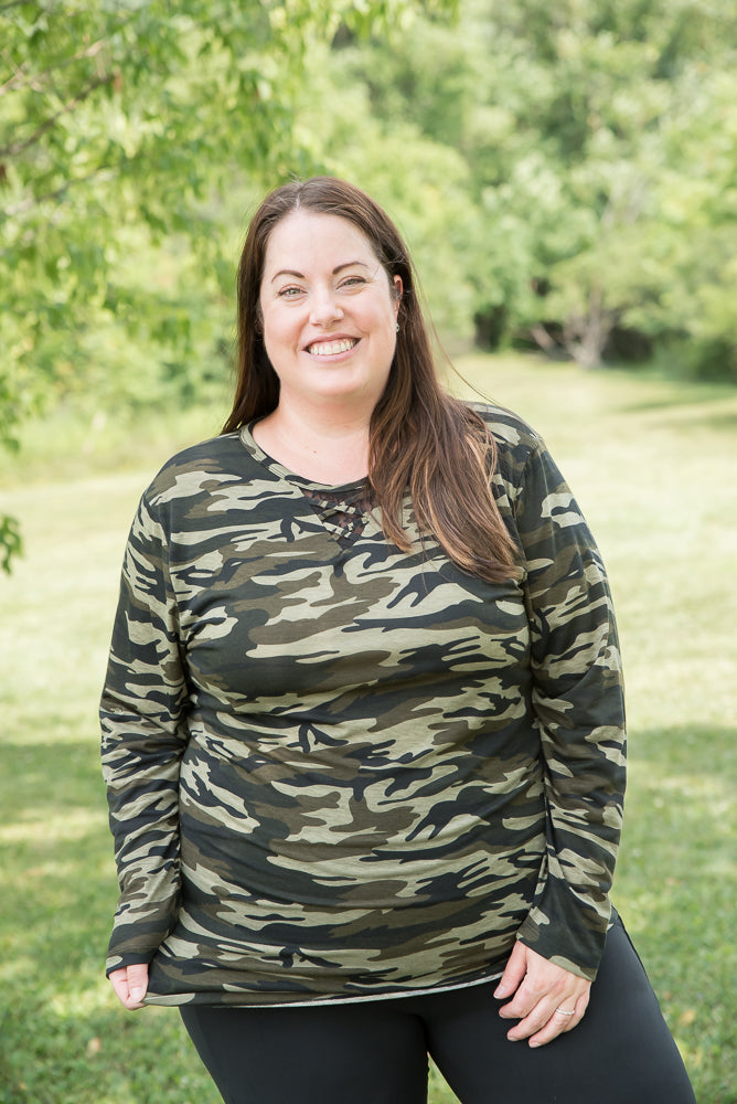 Classy in Camo Lace Top-YFW-Timber Brooke Boutique, Online Women's Fashion Boutique in Amarillo, Texas