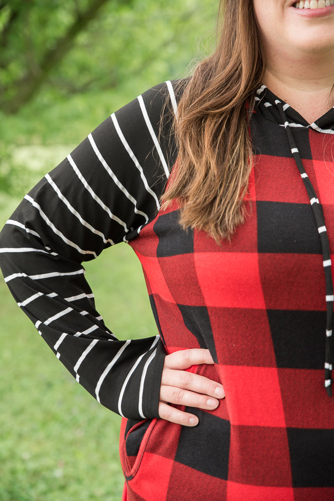 Fabulous in Red Plaid Hoodie-YFW-Timber Brooke Boutique, Online Women's Fashion Boutique in Amarillo, Texas