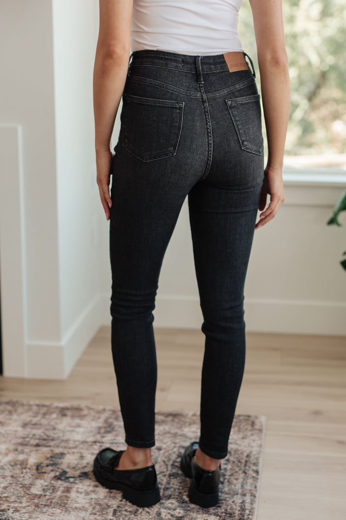 Octavia High Rise Control Top Skinny Jeans in Washed Black-Womens-Timber Brooke Boutique, Online Women's Fashion Boutique in Amarillo, Texas