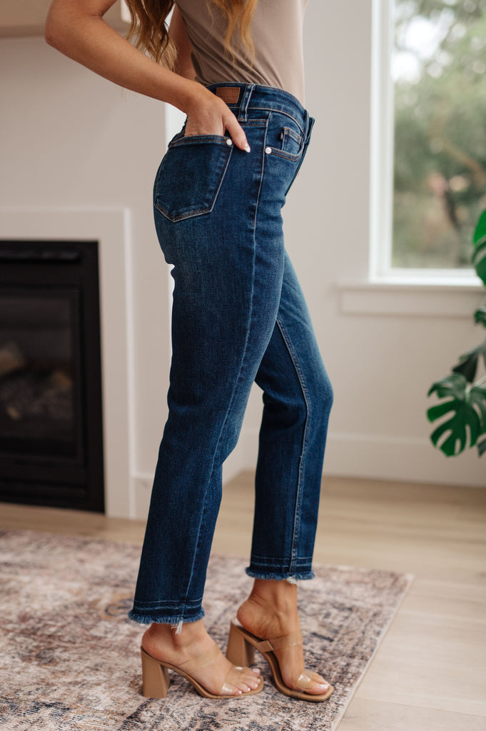 Phillipa High Rise Release Hem Slim Jeans-Womens-Timber Brooke Boutique, Online Women's Fashion Boutique in Amarillo, Texas