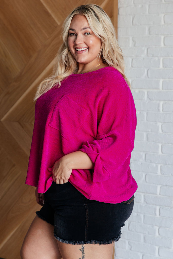 Pink Thoughts Chenille Blouse-Womens-Timber Brooke Boutique, Online Women's Fashion Boutique in Amarillo, Texas