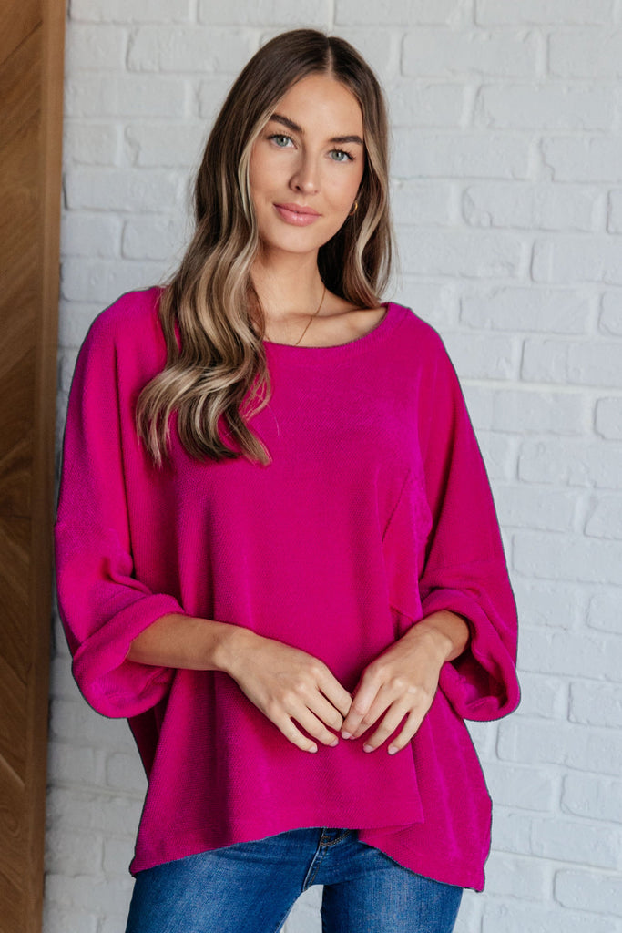 Pink Thoughts Chenille Blouse-Womens-Timber Brooke Boutique, Online Women's Fashion Boutique in Amarillo, Texas