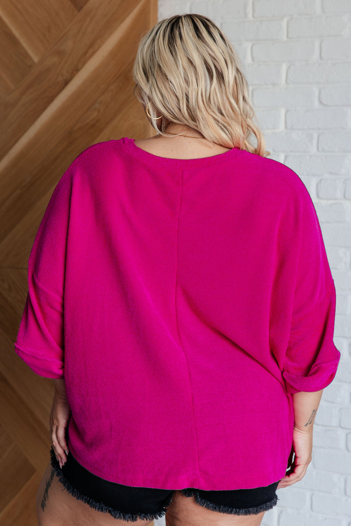 Pink Thoughts Chenille Blouse-Womens-Timber Brooke Boutique, Online Women's Fashion Boutique in Amarillo, Texas