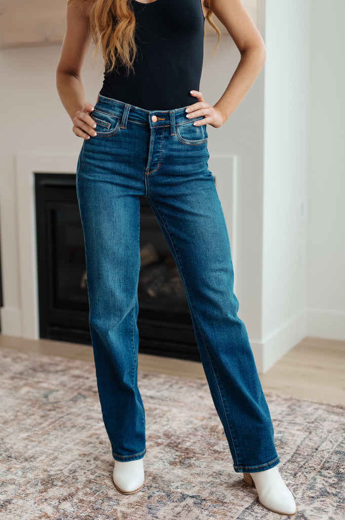 Pippa High Rise Button Fly Straight Jeans-Womens-Timber Brooke Boutique, Online Women's Fashion Boutique in Amarillo, Texas